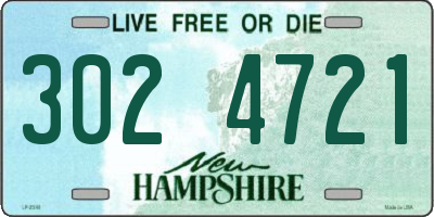 NH license plate 3024721