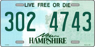 NH license plate 3024743