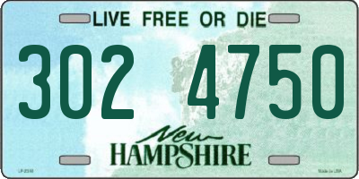 NH license plate 3024750