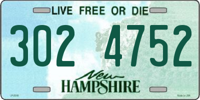 NH license plate 3024752