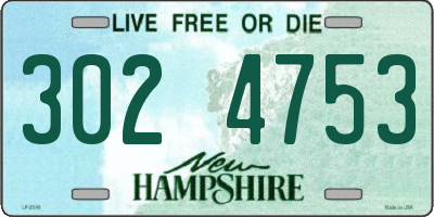 NH license plate 3024753