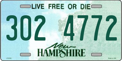 NH license plate 3024772