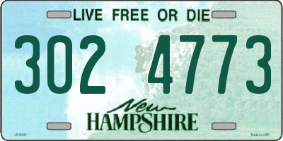 NH license plate 3024773