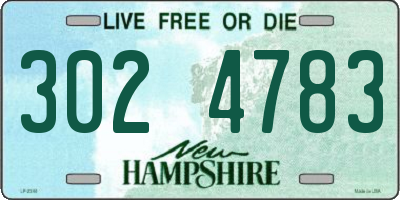 NH license plate 3024783