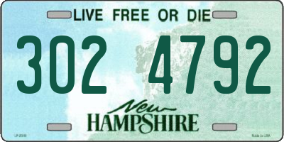 NH license plate 3024792
