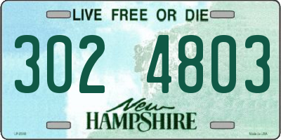 NH license plate 3024803