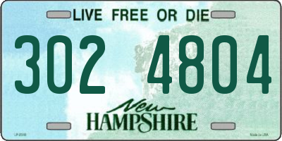 NH license plate 3024804