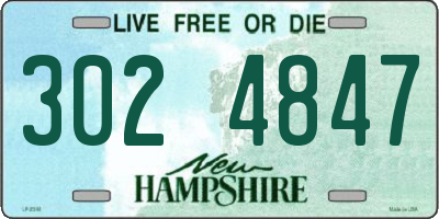 NH license plate 3024847