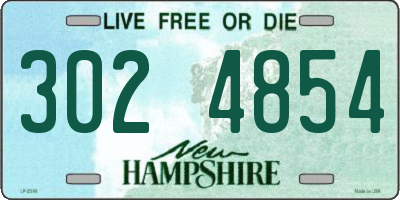 NH license plate 3024854