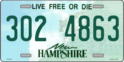 NH license plate 3024863