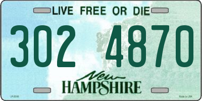 NH license plate 3024870
