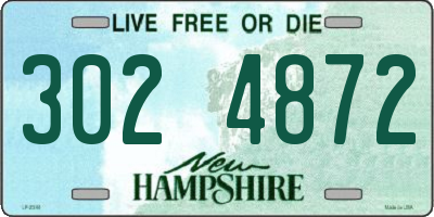 NH license plate 3024872