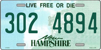 NH license plate 3024894