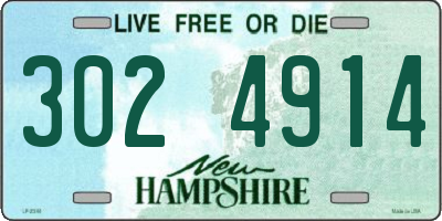 NH license plate 3024914