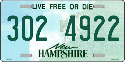 NH license plate 3024922