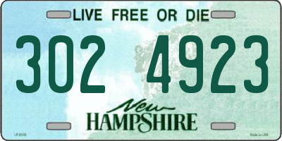 NH license plate 3024923