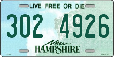 NH license plate 3024926