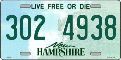 NH license plate 3024938