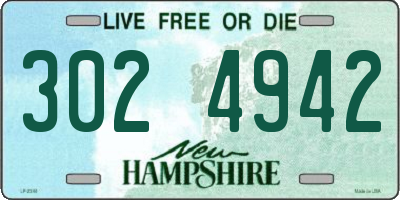 NH license plate 3024942
