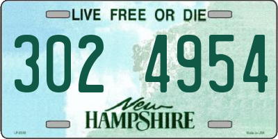 NH license plate 3024954