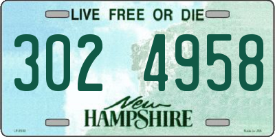 NH license plate 3024958