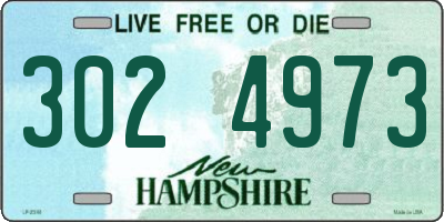 NH license plate 3024973