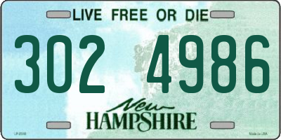 NH license plate 3024986