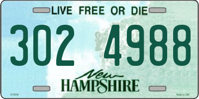 NH license plate 3024988