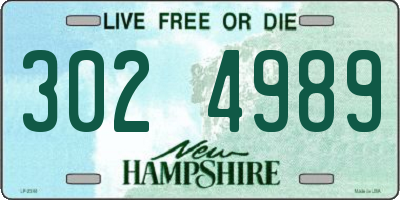 NH license plate 3024989