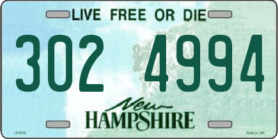 NH license plate 3024994