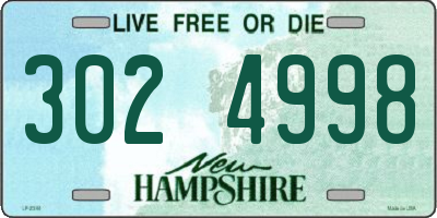 NH license plate 3024998