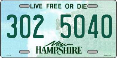 NH license plate 3025040