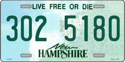 NH license plate 3025180