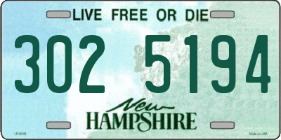 NH license plate 3025194