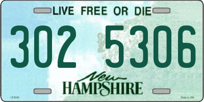 NH license plate 3025306