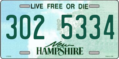 NH license plate 3025334