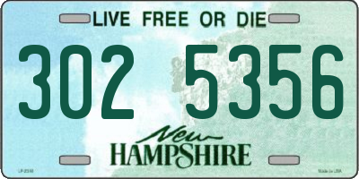 NH license plate 3025356