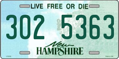 NH license plate 3025363