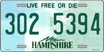 NH license plate 3025394