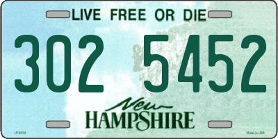 NH license plate 3025452