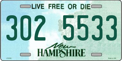 NH license plate 3025533