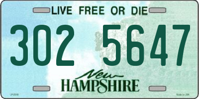 NH license plate 3025647