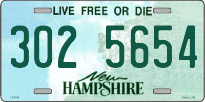 NH license plate 3025654