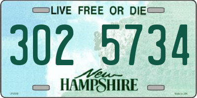 NH license plate 3025734