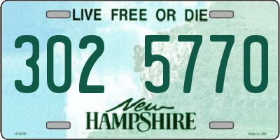 NH license plate 3025770