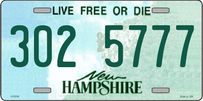 NH license plate 3025777