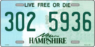 NH license plate 3025936