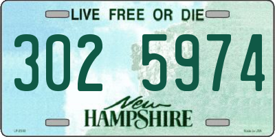 NH license plate 3025974