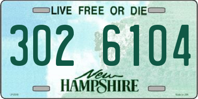 NH license plate 3026104