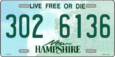 NH license plate 3026136